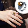 Vintage Silver Ring Tiger's Eye Stone 10 14MM Retro Style Large Stone Finger Rings Jewelry for Men - Image 2