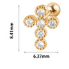1PC 316L Steel Zircon Corss Cz Barbell Earrings Corss Helix Ear Cartilage Tragus Daith Piercing Body Jewelry 20G - Image 18
