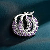 Full Pave Cubic Zirconia Spike Hoop Earrings in Many Colors - Image 19