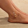 Stainless Steel Jewelry Summer Beach Style Seashells Stars Moon Charm Beading Anklets Chain For Women - Image 2