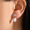 Classic Leaf Marquis Zircon Oval Pearl Drop Earring&Necklaces for Women Elegant Charm Bridal Wedding Jewelry Sets - Image 6