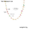Colorful Crystal Pendant Necklace Bracelet Set 2pcs Women Stainless Steel Gold Plated Chain Bohemian Jewelry Accessories - Image 7