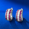 Cute Female White Blue Zircon Stone Round Hoop Earrings Silver Color Wedding Jewelry For Women - Image 8