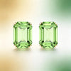 Rectangle Olive Green Zircon Hoop Chain Necklace Earrings Bracelet Ring Women Jewelry Set - Image 19