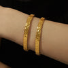 Gold Plated Titanium Steel Bracelet Irregular Concave Convex Hammer Surface Non Allergic Bangle Jewelry for Women - Image 2