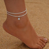 Double Layer Cubic Zirconia Pendant Anklet in Silver-Tone - Image 5