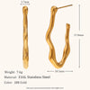 Simplified Casting Wave V-shaped Stainless Steel Women's Earrings Daily Women's Jewelry - Image 4