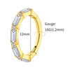 Titanium Baguette CZ Conch Eternity Clicker 16G Hinged Septum Hoop Earring Cartilage Helix Piercing - Image 7