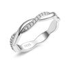Silver Twisted Vine Ring Cubic Zirconia Eternity Cross Band Ring Stacking for Women Wedding Gift 3 Colors - Image 7