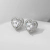 Loving Heart Zirconia Stud Earrings For Women Girls Silver Color Metal Crystal Ears Accessories Wedding Jewelry Gifts - Image 13