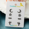 4Pairs Geometric Stainless Steel Heart Star Earring Moon Cross Ear Jewelry Set Girls Simple Classic Earrings Gifts Accessories - Image 28