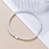 A-Z Initial Letter Bracelet for Women White Beads Round Pendant Elastic Bracelets Jewelry Mother of Pearl Charm - Image 20