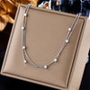 316L Stainless Steel 2 In 1 Small Cube Chains Necklace For Women Gold Silver Color Girls Choker Party Jewelry Gifts - Image 5