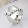 Silver Rings For Women Simple Elegant Open Vintage Gold Wide Flat Ring Jewelry Gift - Image 13