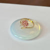 Silver Open Finger Ring Golden Enamel Donut Dazzling Geometric Punk For Women Jewelry Gift - Image 49