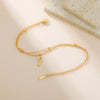 Heart Key Bowknot Charm Bracelet Stainless Steel Gold Color Double Layer Beads Chain Anklet Jewelry Gift - Image 6