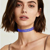 2pcs/Set Y2K Punk Blue Black Elastic Choker Stretch Tattoo Necklace Jewelry Personality Neck Chain Jewelry Accessories Favor - Image 2