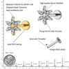 Titanium 16G Marquise Flower CZ Labret Stud Helix Conch Cartilage Tragus Flat Back Piercing Body jewelry - Image 2