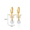 Butterfly Zircon Stainless Steel Pearl Earrings For Women Gold Plated Piercing Earring Aesthetic Jewelry Gift - Image 6