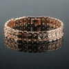 Women Girls Rose Gold Color Carving Wide Bracelets Toggle Lock Jewelry(No Box) - Image 1