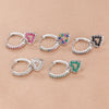 2PCS Light Heart Shaped Coloured Zircon Drop Earring For Women Temperament Gift Young Girls Statement Jewelry - Image 6