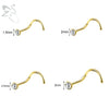 ZS 3-4Pcs/lot Gold Color Stainless Steel Nose Stud Set Heart Star Round Crystal Nose Piercing L Shape Nostril Piercing 18g/20g - Image 24