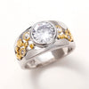 Newly Designed Lady's Finger Ring Hollow Out Wide Band Two Tone Rings Hip Hop Cool Accessories Women Jewelry - Image 2
