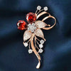 Red Crystal Flower Brooches For Women Rhinestone Lapel Pins Clothing Wedding Party Jewelry Gifts - Image 4