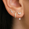 Three-Pair Huggie Hoop Earring Set with Color and Stone Variations - Image 1