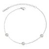 Plated Gold Stainless Steel Anklet White Round Zircon Open Anklet O-Chain for Women Jewelry Beach Party Collocation - Image 5