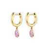 Gold Silver Color Teardrop Slim Zircon Drop Earrings For Women Hoop Colorful Earring Party Jewelry - Image 24