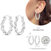 Silver Women Hoop Earrings Gifts For Girl U Rhombic Shape Geometric Lines Zircon Earring - Image 28