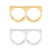 Punk Women/Men Two Fingers Rings Personality Hip Hop Stainless Steel Brass Knuckles Ring Jewelry - Image 5