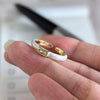 Silver Open Finger Ring Golden Enamel Donut Dazzling Geometric Punk For Women Jewelry Gift - Image 20