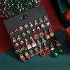 12/20 Pair Christmas Earring Set For Women Shiny Crystal Zircon Snowflake Elk Bowknot Elk Xmas Tree Earring Year Gifts - Image 2
