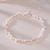 Freshwater Pearls 6-7mm Irregular Interlaced Pearl Necklace Silver Chain Jewelry Gifts for Women - Image 2