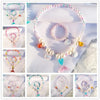 Ocean shell bracelet colorful fishtail necklace gradual change color pearl mermaid children's bracelet necklace set - Image 2