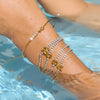Simple Classic Gold Color Plated Stainless Steel White Rhinestone Chain Twelve Letter Bracelet Stackable Chain Bracel - Image 1