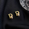 titanium steel zircon D letter Circle Earrings party earrings for women christmas Unusual versatile Earrings - Image 8