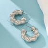 Gold Color Crystal Stone Hoop Earrings Twisted Metal Shape Silver Plating Women Earrings Party Jewelry Birthday Gift - Image 6