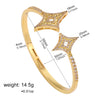Yupsk 2pcs Star Design Stainless Steel Open Bracelet Shiny Cubic Zirconia Decorated Cuff Bangle Colorfast Jewelry Gift - Image 6