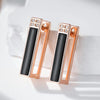 Rose Gold Color White Enamel Drop Earrings For Women Girl Wedding Party Zircon Eardrop Jewelry - Image 4