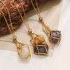 Stainless Steel Bamboo Joint Woven Mesh Pocket Pendant Necklace For Women Women Street Photography Necklace Jewelry - Image 4