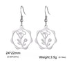 Birth Flowers Dangle Earrings Stainless Steel Gold Color Daisy Rose Snowdrop Women's Floral Earring Jewelry Birthday Gift - Image 20
