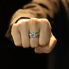 Qeenkiss Silver Vintage God Hand Ring for Men Jewelry Birthday Wedding Party Boyfriend Father Gift - Image 4