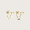 Crmya Initial Chain Stud Earrings for Women Piercing Zirconia Gold-plated Small Stud Earring Women Vacation Jewelry Accessories - Image 3