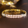 Charm Female Blue Zircon Stone Round Bracelet Cute Gold Color Adjustable Summer Wedding Jewelry For Women - Image 4