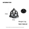 round Celtic knot men's lapel pin, stainless steelGold-plated badge, black brooch for suit accessories, gift for father - Image 5