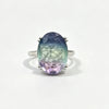 Siver Ring with Zircon Topaz Colorful Gradient Ring 13 18MM Large Stone Party Wedding Jewelry for Women - Image 6