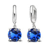 Silver Dangle Earrings CZ Crystal Big Round Earrings For Women Girls Gift Jewelry - Image 8